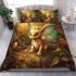 Cute baby dragon in the enchanted forest bedding set