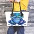 Cute baby frog leaather tote bag