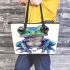 Cute baby frog leaather tote bag