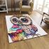 Cute baby owl with big eyes wearing area rugs carpet