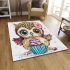 Cute baby owl with big eyes wearing area rugs carpet