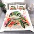 Cute baby turtle colorful corals bedding set