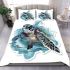 Cute baby turtle in the ocean bedding set