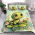 Cute baby turtle in the water bedding set