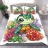 Cute baby turtle surrounded colorful corals and shells bedding set