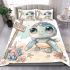 Cute baby turtle with big eyes sitting bedding set