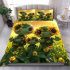 Cute baby turtles with sunflowers on their backs bedding set