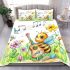 Cute bee and music notes with electric guitar bedding set