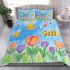 Cute bee and music notes with flute bedding set