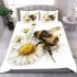 Cute bee sitting on daisy flower bedding set