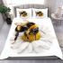 Cute bee sitting on daisy flower bedding set