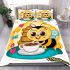 Cute bee with big eyes and coffee bedding set