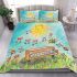 Cute bees and music notes and piano with the sun bedding set