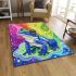 Cute blue and green striped frog area rugs carpet