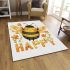 Cute bumblebee with flowers on its wings area rugs carpet