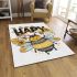 Cute bumblebee with flowers on its wings area rugs carpet