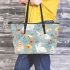 Cute bunnies and flowers on light blue leather Chic Stylish Tote Bag & Women Totes: Perfect Gift for Girlfriend | Crossbody, Purse, Handbag