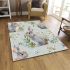 Cute bunny and flowers area rugs carpet