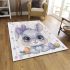 Cute bunny with big eyes and a purple bow area rugs carpet