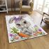 Cute bunny with big eyes and purple bow area rugs carpet