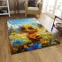 Cute cartoon baby bee with big eyes holding a heart area rugs carpet