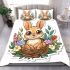 Cute cartoon baby bunny with big eyes sitting bedding set