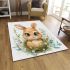 Cute cartoon baby bunny with big eyes sitting area rugs carpet