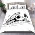 Cute cartoon baby turtle with big eyes swimming in the ocean bedding set