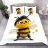 Cute cartoon bee character bedding set