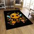 Cute cartoon bee happy expression area rugs carpet