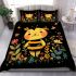 Cute cartoon bee happy expression bedding set