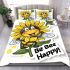 Cute cartoon bee holding a sunflower bedding set