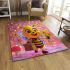 Cute cartoon bee holding flowers and a briefcase area rugs carpet