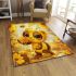 Cute cartoon bee is holding honey area rugs carpet