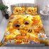 Cute cartoon bee is holding honey bedding set