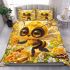 Cute cartoon bee is holding honey bedding set
