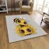 Cute cartoon bee is sitting on the head area rugs carpet