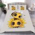 Cute cartoon bee is sitting on the head bedding set