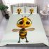 Cute cartoon bee smiling expression bedding set