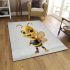 Cute cartoon bee smiling expression area rugs carpet