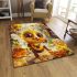 Cute cartoon bee with big eyes and wings area rugs carpet