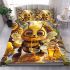 Cute cartoon bee with big eyes and wings bedding set