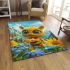 Cute cartoon bee with big eyes holding a heart shaped honey area rugs carpet