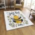 Cute cartoon drawing of a happy bee doing area rugs carpet