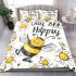 Cute cartoon drawing of a smiling bee bedding set