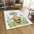 Cute cartoon drawing of a smiling bee doing area rugs carpet