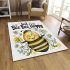 Cute cartoon drawing of a smiling bee doing area rugs carpet