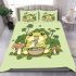 Cute cartoon frog eating ramen bedding set