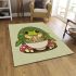 Cute cartoon frog eating ramen area rugs carpet