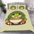 Cute cartoon frog eating ramen bedding set